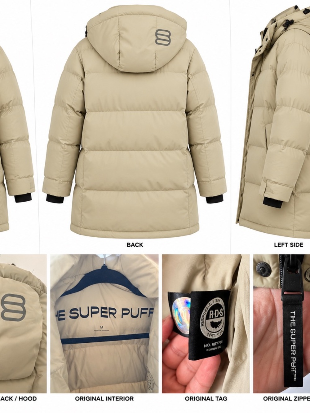 Aritzia Hooded Puffer Jacket - Cream